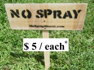 5 dollar No Spray Sign
